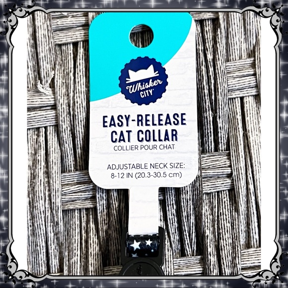 Petsmart Breakaway Moon Star Cat Collar Night Sky Black White Kitten Bell Dog XS - Picture 2 of 6